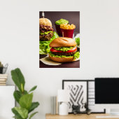 Delicious Burger Poster (Thuiskantoor)