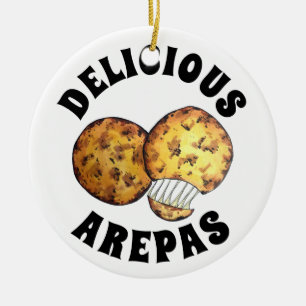 Delicious Cheese Maize Arepas South American Food Keramisch Ornament