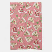 Delicious Cheesy Pizza Pattern Theedoek (Verticaal)