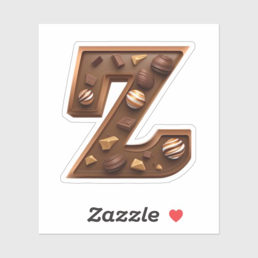Delicious chocola letter Z sticker (Vel)