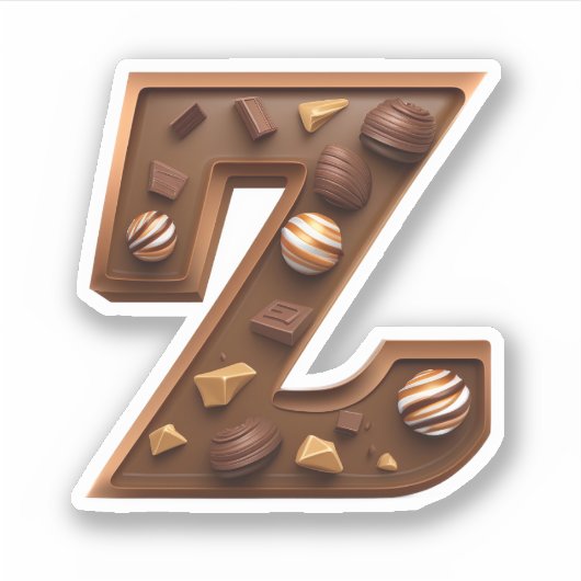 Delicious chocola letter Z sticker (Voorkant)