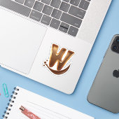 Delicious chocoladebrief W sticker (Laptop met iPhone)