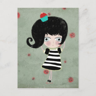 Delicious cupcake griezelige pop veld ansichtkaart briefkaart