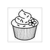 Delicious Cupcake met Frosting Rubberstempel (Afrduk)