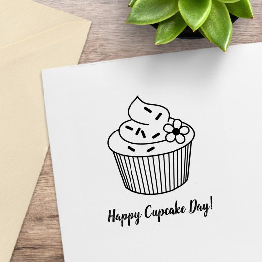 Delicious Cupcake met Frosting Rubberstempel