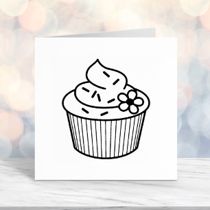 Delicious Cupcake met Frosting Zelfinktende Stempel