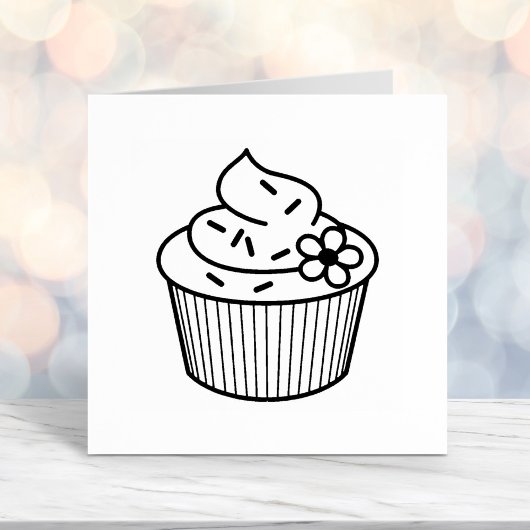 Delicious Cupcake met Frosting Zelfinktende Stempel