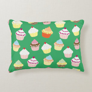 Delicious Decorated Birthday Cupcakes Accent Pillo Kussen