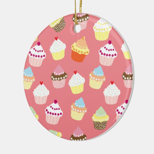 Delicious Decorated Birthday Cupcakes Keramisch Ornament (Links)