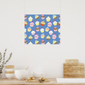 Delicious Decorated Birthday Cupcakes Poster (Keuken)