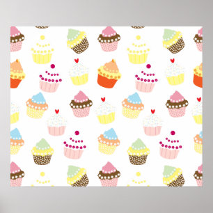 Delicious Decorated Birthday Cupcakes Poster