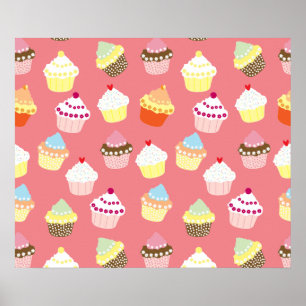 Delicious Decorated Birthday Cupcakes Poster