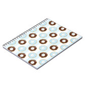 Delicious Donuts Blue Stripes Pattern Notitieboek (Linkerzijde)