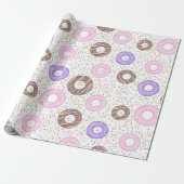 Delicious Donuts on White Wrapping Paper Cadeaupapier (Uitgerold)