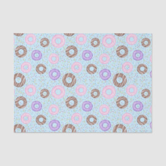 Delicious Donuts Tissue Paper on Blue Tissuepapier
