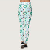 Delicious Donuts Turquoise Stripes Pattern Leggings (Achterkant)