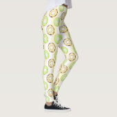 Delicious Donuts Yellow Stripes Pattern Leggings (Rechts)