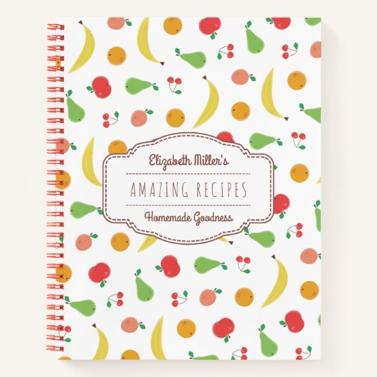 Delicious Fruit Pattern | Ontvangsten | Aangepaste Notitieboek (Voorkant)