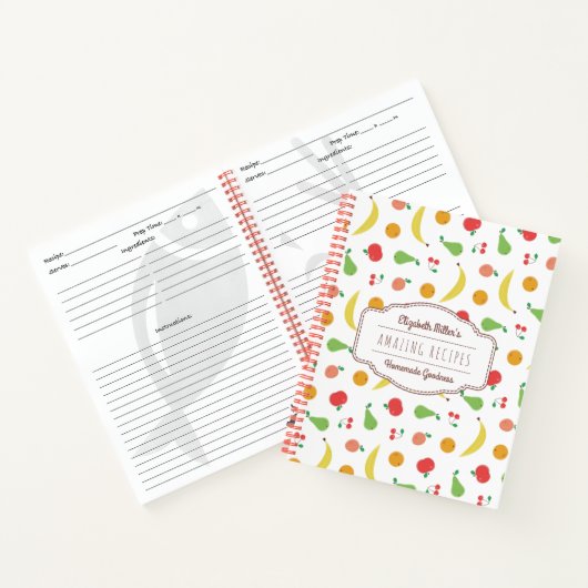 Delicious Fruit Pattern | Ontvangsten | Aangepaste Notitieboek (Binnen)