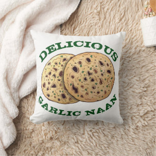 Delicious Garlic Naan Bread Indian Flatbrood Kussen