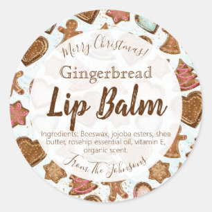 Delicious Gingerbrood Scented Lip Balm Labels