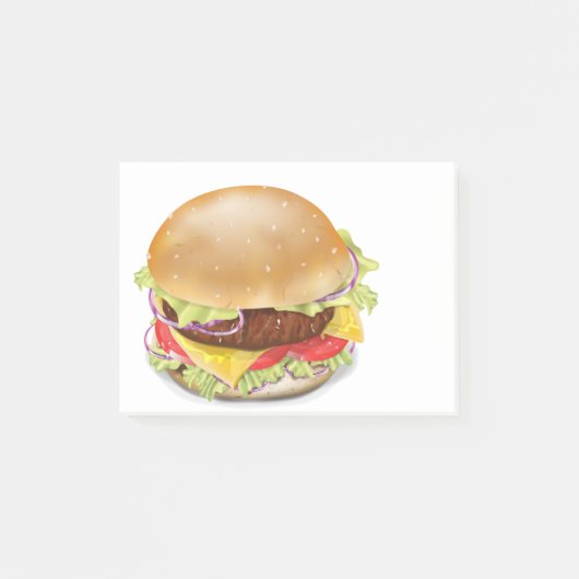 Delicious hamburger of cheeseburger. post-it® notes (Voorkant)