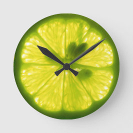 Delicious Lemon Limoen Clock Ronde Klok