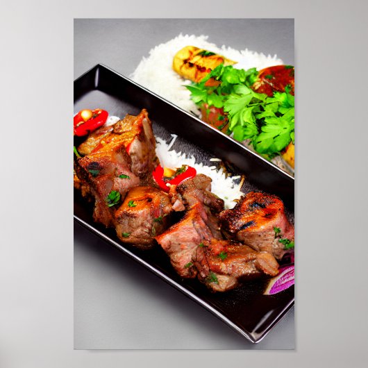 Delicious Middle-Eastern Lamb Steak Poster (Voorkant)