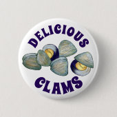 Delicious New England RI Steamed Clams Clambake Ronde Button 5,7 Cm (Voorkant)