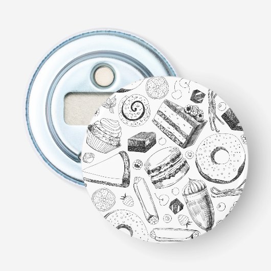 Delicious patroon button flesopener (Voorkant)