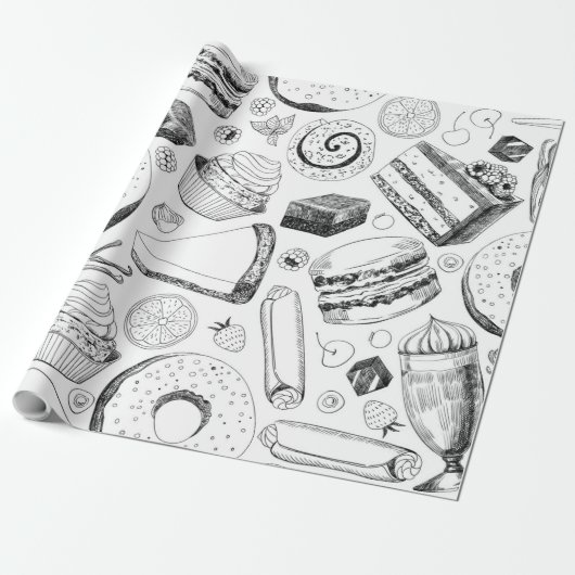 Delicious patroon cadeaupapier (Uitgerold)