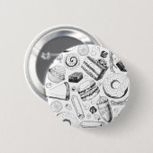 Delicious patroon ronde button 5,7 cm (Voorkant /achterkant)