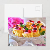 Delicious Red Berries Cake Puff Pastry Dessert Briefkaart (Voorkant / Achterkant)
