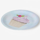 Delicious roze roze koekjesbes bovenaan papieren bordje (Gekanteld)