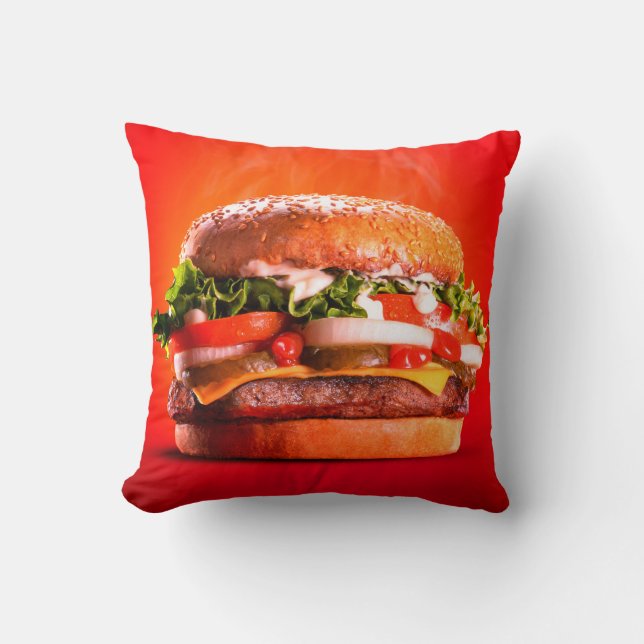 Delicious Steak Cheese Burger Kussen (Voorkant)