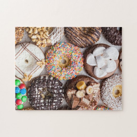 Delicious Sweet Tasty Donuts behandelt voedsel Legpuzzel (Horizontaal)