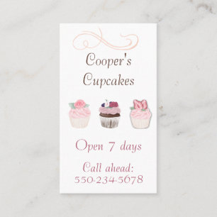 Delicious Trio Cupcakes Bakkerij Bedrijfskaart Visitekaartje
