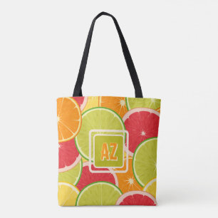Delicious Zoete Citrus Gelukkige Kleurrijke Draagtas