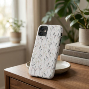 Delig fijn bloempatroon in zachte pastel iPhone ho 11 Hoesje