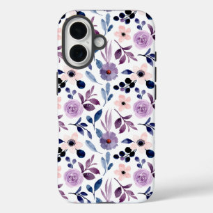Delig ontwerp met navy lavendelbladeren iPhone 16 hoesje