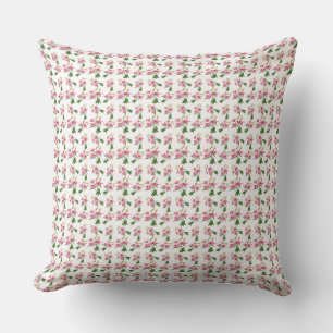 Delige roze bloemige botanische patroon throw kussen