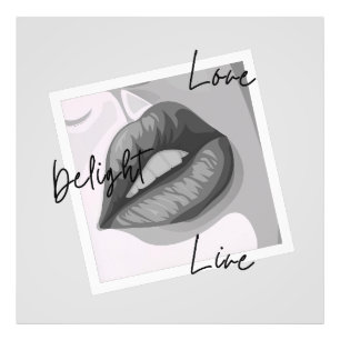 Delight Love Live Lips Foto Afdruk