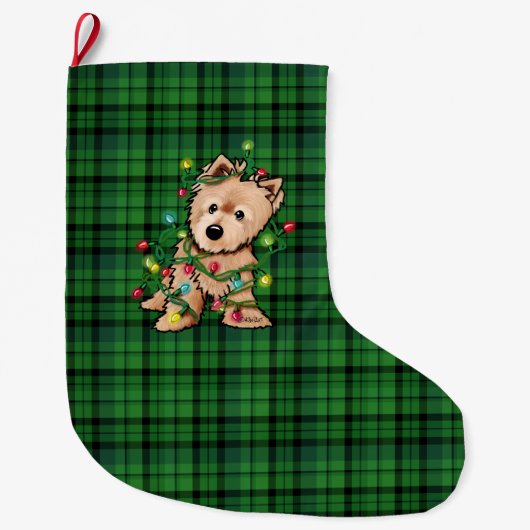 Delighted Norwich Terrier Christmas Stocking Grote Kerstsok (Voorkant)