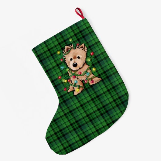 Delighted Norwich Terrier Christmas Stocking Grote Kerstsok (Achterkant (Hangend))