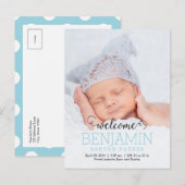 DELIGHTFUL Moderne Birth Announounter Aankondigingskaart (Voorkant / Achterkant)