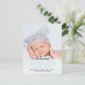 DELIGHTFUL Moderne Birth Announounter Aankondigingskaart (Staand voorkant)