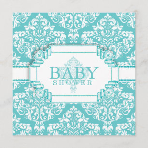 Delightful Robins Egg Blue Damask Kaart