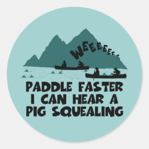 Deliverance, squeal little piggy parody ronde sticker