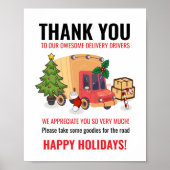 Delivery Driver Thank You Sign Poster (Voorkant)