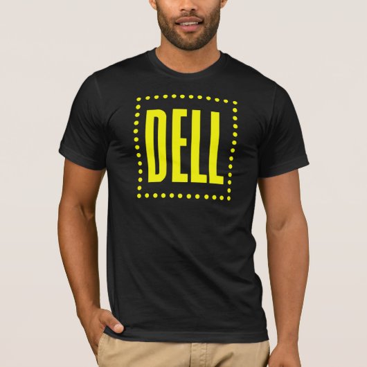 Dell Logo, donkere T-shirt (gele Logo) (Voorkant)